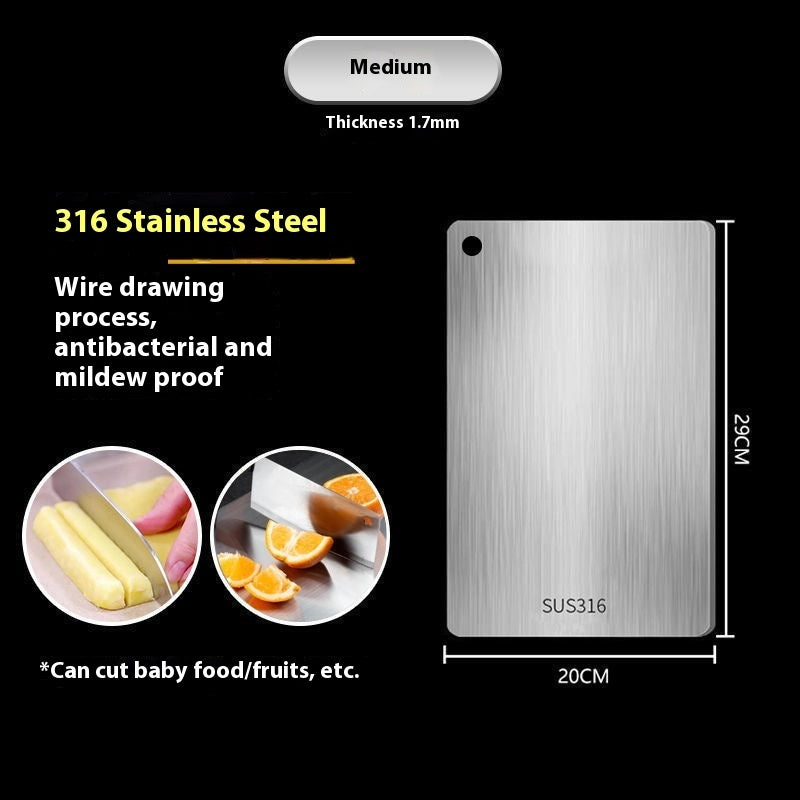 316 Stainless Steel Thickened Cutting Board Oversized Mildew-proof Household Kitchen Panel