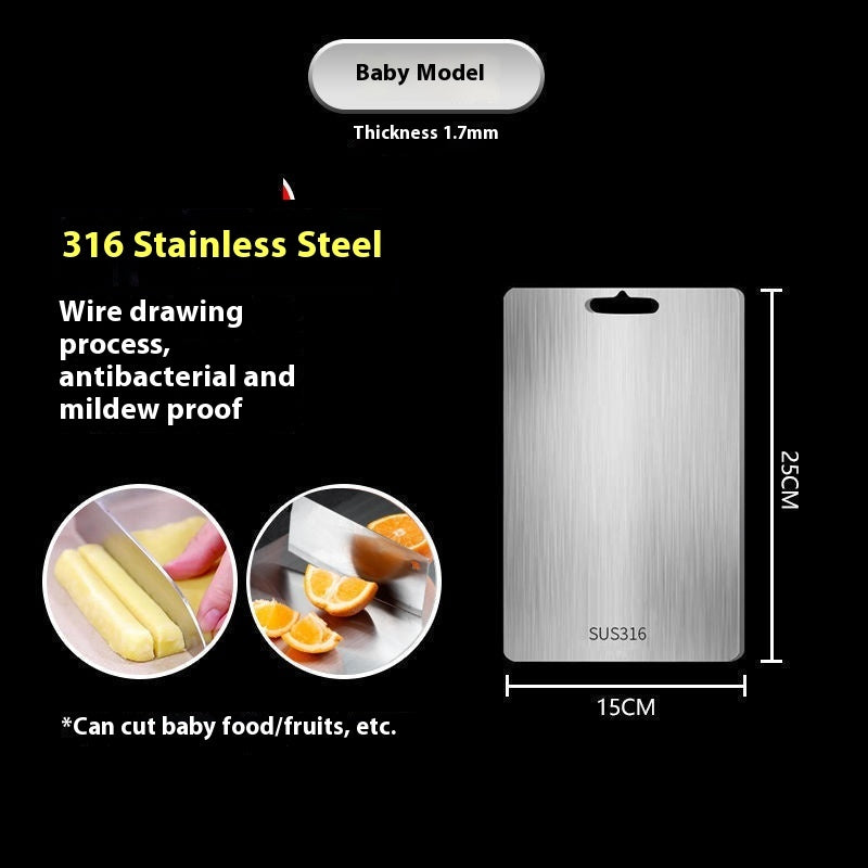 316 Stainless Steel Thickened Cutting Board Oversized Mildew-proof Household Kitchen Panel