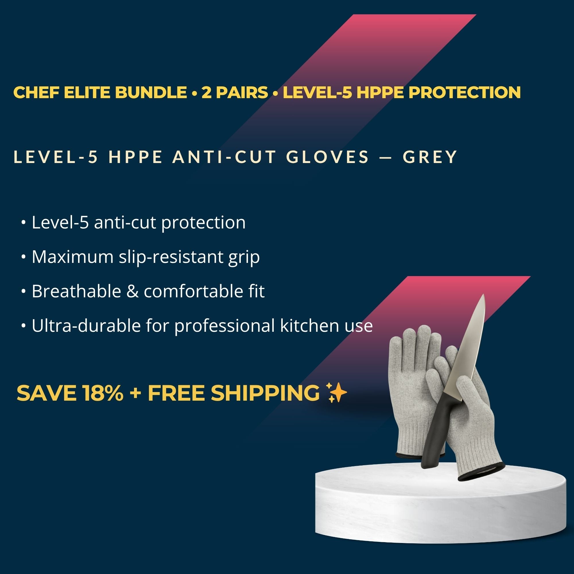 Kitchen Safety & Cutting Set – Chef Elite (46×30 cm)