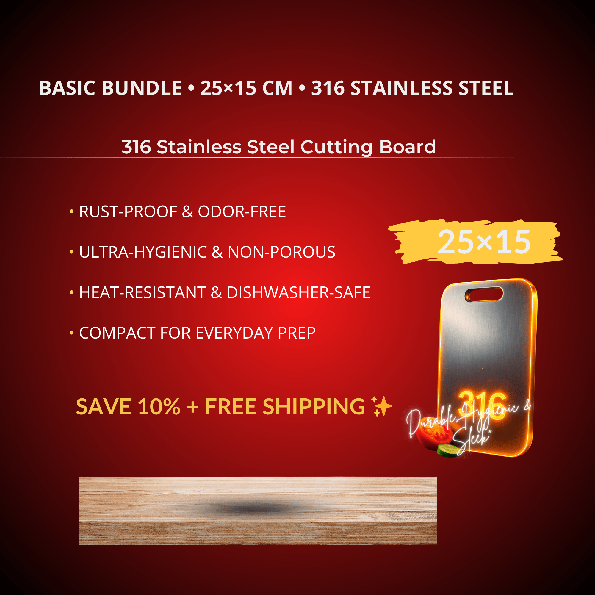 Kitchen Safety & Cutting Set – Basic (25×15 cm)