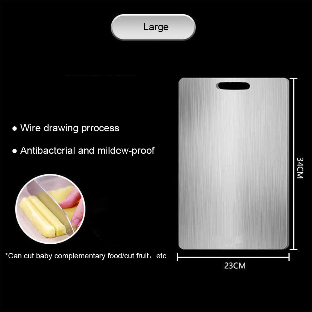 316 Stainless Steel Chopping Board Panel Kitchen Household Thickened Double Sided Kneading Dough Board Fruit Meat Cutting Board