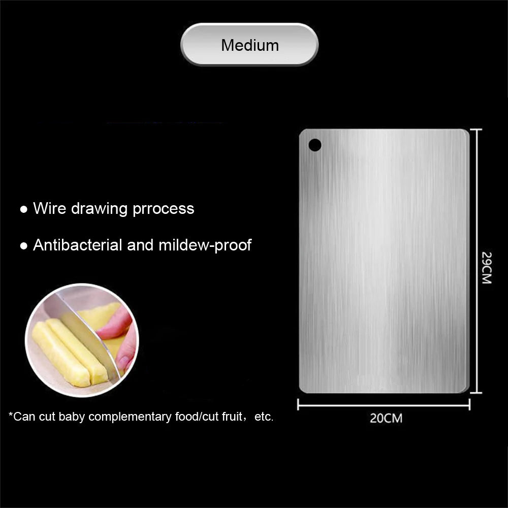 316 Stainless Steel Chopping Board Panel Kitchen Household Thickened Double Sided Kneading Dough Board Fruit Meat Cutting Board