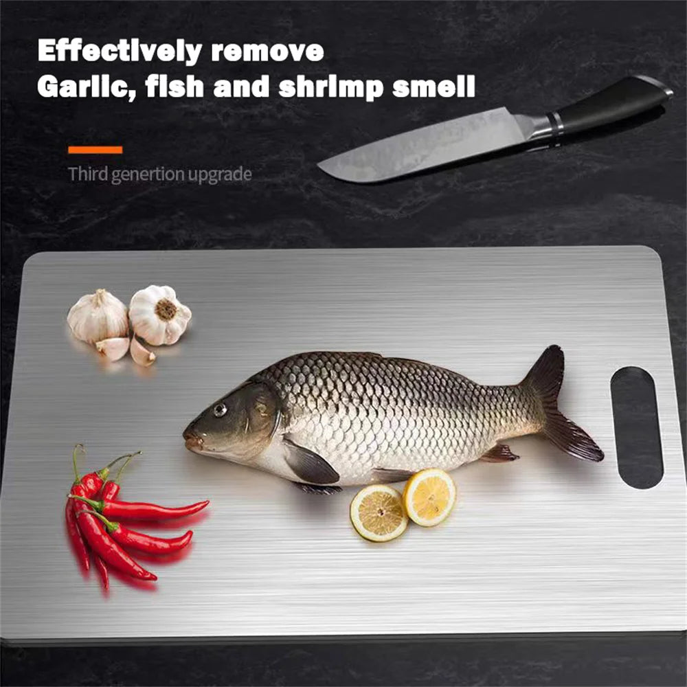 316 Stainless Steel Chopping Board Panel Kitchen Household Thickened Double Sided Kneading Dough Board Fruit Meat Cutting Board