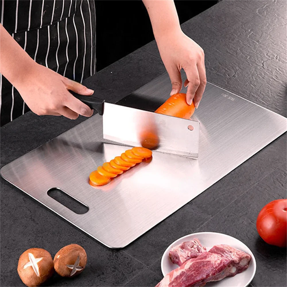 316 Stainless Steel Chopping Board Panel Kitchen Household Thickened Double Sided Kneading Dough Board Fruit Meat Cutting Board