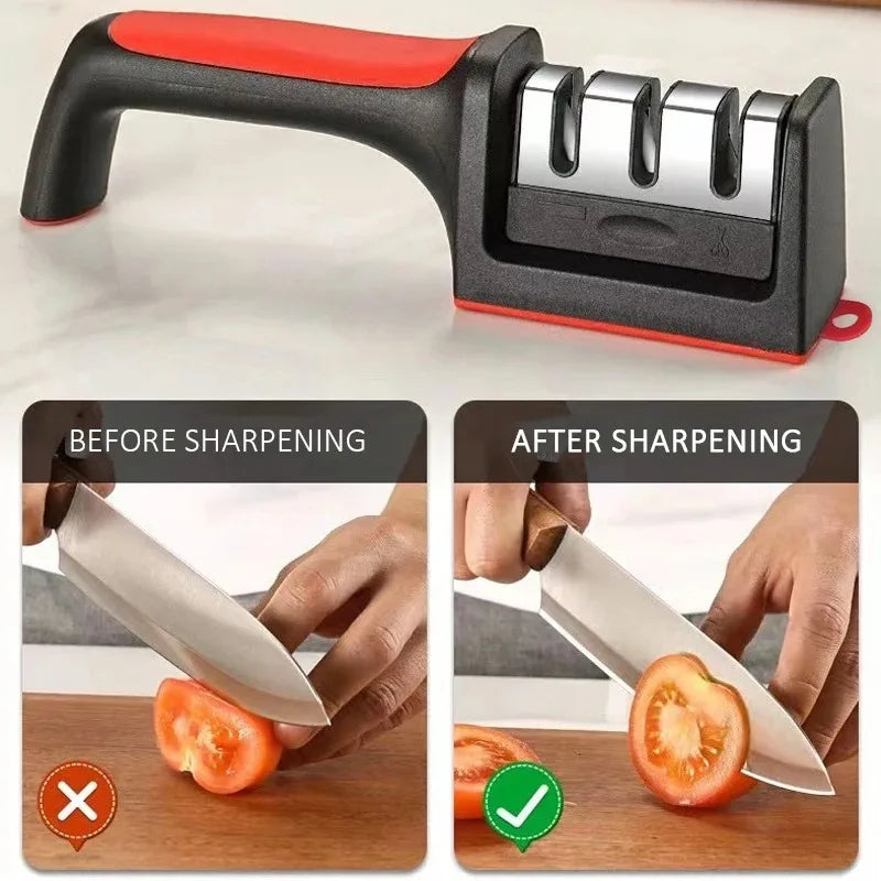 Multi-Stage Knife Sharpener (3-Stage / 4-Stage) for Fast Blade Care