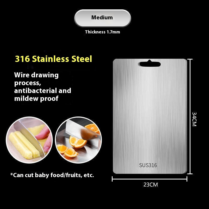 316 Stainless Steel Thickened Cutting Board Oversized Mildew-proof Household Kitchen Panel