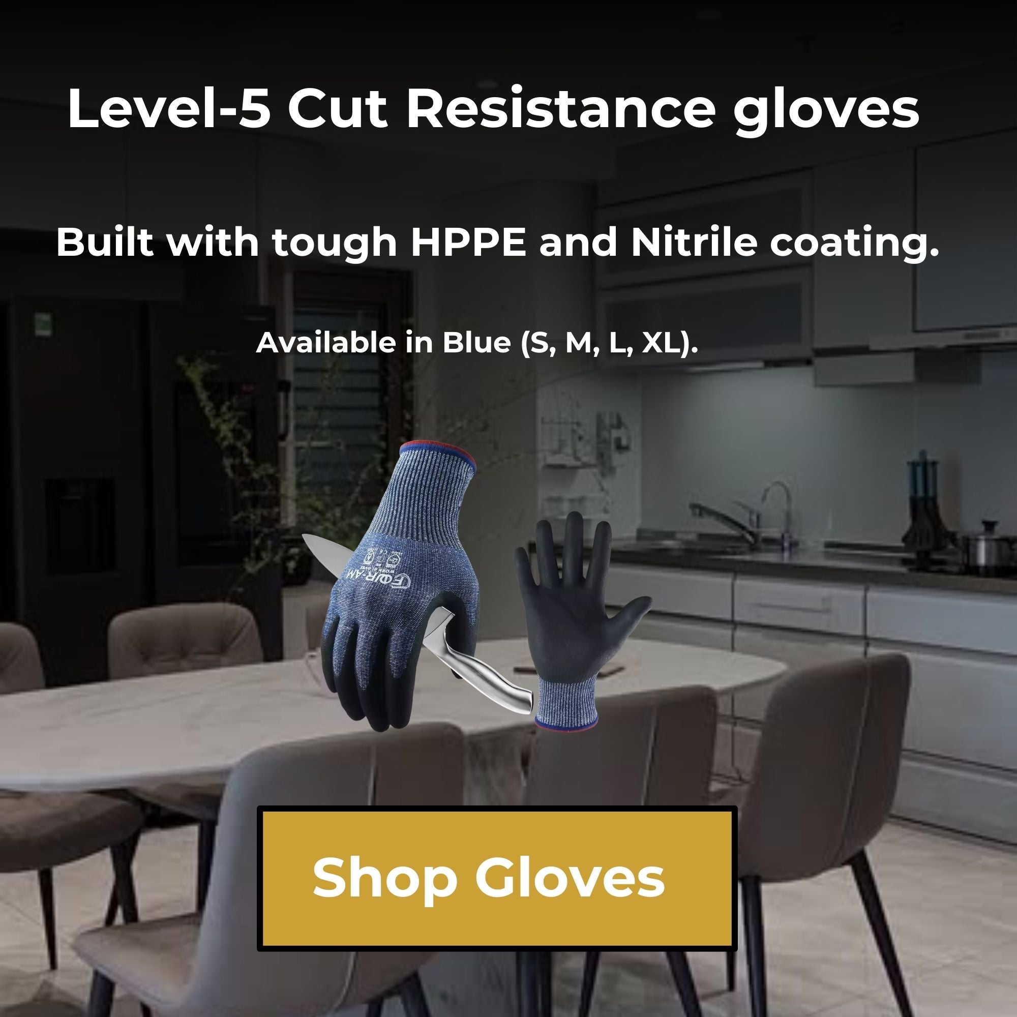 Level-5 Cut-Resistant Safety Gloves | Non-Slip Grip & Tough HPPE