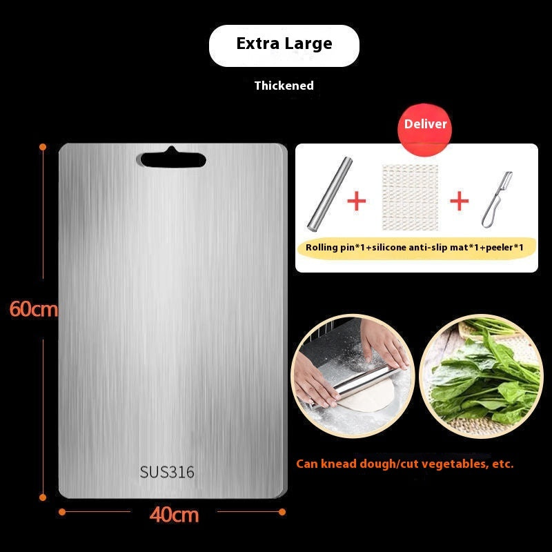 316 Stainless Steel Thickened Cutting Board Oversized Mildew-proof Household Kitchen Panel