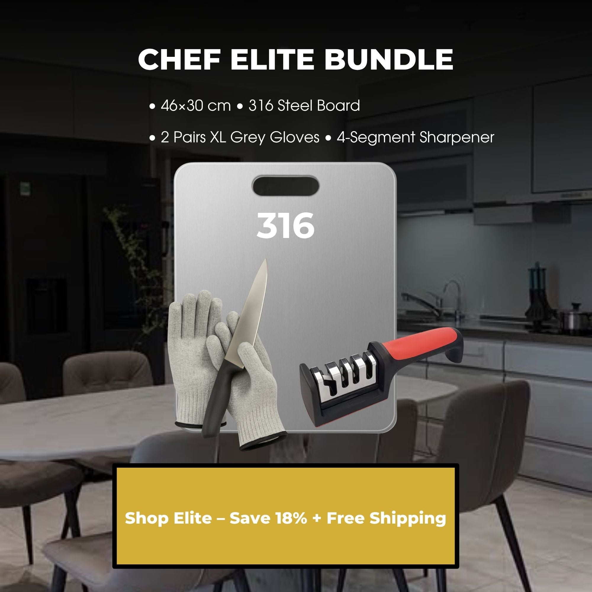 Kitchen Safety & Cutting Set – Chef Elite (46×30 cm)